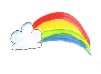 Auf dem Bild ist ein Regenbogen zu erkennen